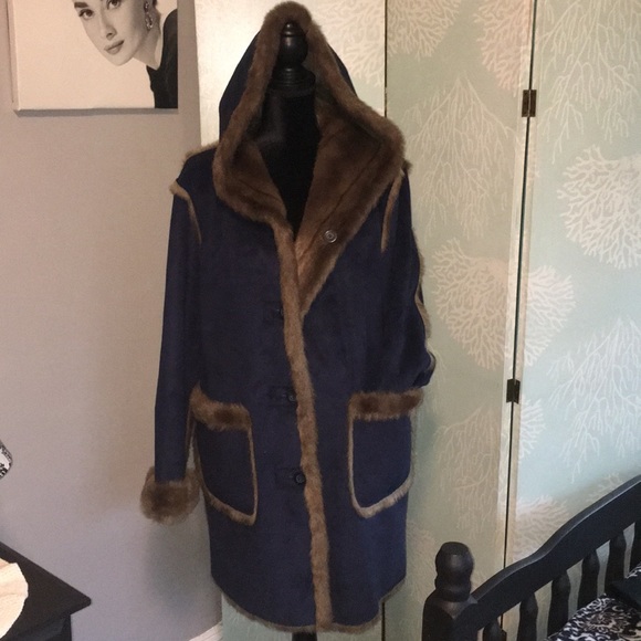 Dennis Basso Faux Fur Reversible Coat 
